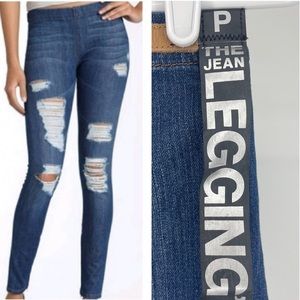 JOE’S JEANS NWT DISTRESSED BLUE JEAN LEGGINGS P